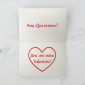 Valentijn Vragen Feestdagen Kaart (Binnen)