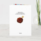 VALENTIJN VRIJ MET WAND, RODE WAXZITPLAATS MET HAR FEESTDAGEN KAART (Achterkant)