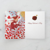 VALENTIJN VRIJ MET WAND, RODE WAXZITPLAATS MET HAR FEESTDAGEN KAART (Binnen)