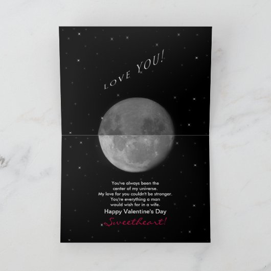 VALENTIJN - VROUW - STARS/UNIVERSE FEESTDAGEN KAART (Binnen)