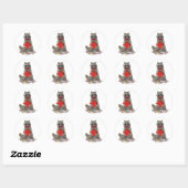 Valentijn Wasbeer Bandiet Ronde Sticker (Vel)