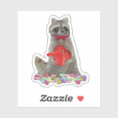 Valentijn Wasbeer Bandiet Sticker (Vel)