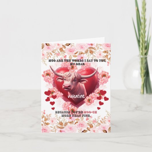 Valentijn Wat ik te zeggen heb is moo Feestdagen Kaart (Voorkant)