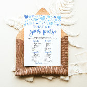 Valentijn Wat zit er in je tas Baby shower spel Kaart