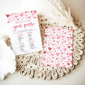 Valentijn Wat zit er in je tas Baby shower spel Kaart