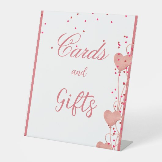 Valentijn Waterverf hart vrijgezellenfeest teken Reclamebord Met Voetstuk (Voorkant)