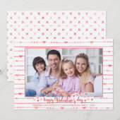 Valentijn Waterverf Harten en Pijlen Foto Feestdagenkaart (Voorkant / Achterkant)