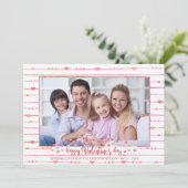 Valentijn Waterverf Harten en Pijlen Foto Feestdagenkaart (Staand voorkant)