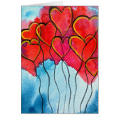 Valentijn waterverf rode hartballonnen (Voorkant)