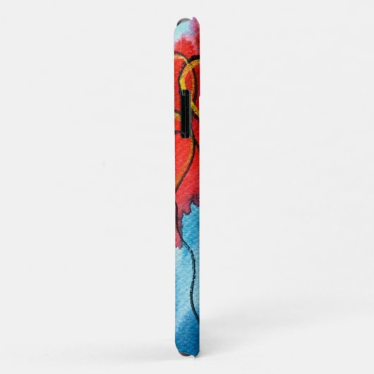 Valentijn waterverf rode hartballonnen Case-Mate iPhone case (Achterkant/rechts)