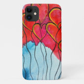 Valentijn waterverf rode hartballonnen Case-Mate iPhone case (Achterkant)