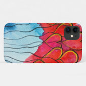 Valentijn waterverf rode hartballonnen Case-Mate iPhone case (Achterkant (horizontaal))