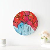 Valentijn waterverf rode hartballonnen grote klok (Huis)