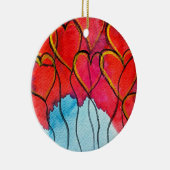 Valentijn waterverf rode hartballonnen keramisch ornament (Rechts)