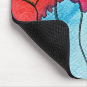 Valentijn waterverf rode hartballonnen muismat (Hoek)