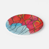 Valentijn waterverf rode hartballonnen papieren bordje (Gekanteld)