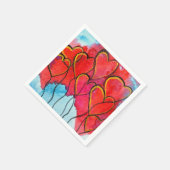 Valentijn waterverf rode hartballonnen servet (Hoek)