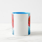 Valentijn waterverf rode hartballonnen tweekleurige koffiemok (Center)