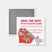 Valentijn Wedding Save the Date Las Vegas Magneet (Voorkant / Achterkant)