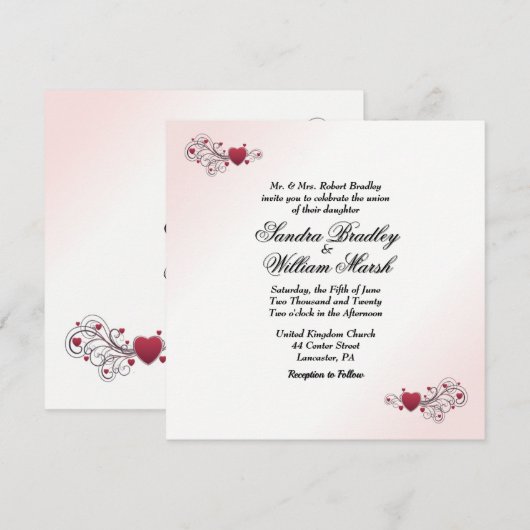 Valentijn Wedding Uitnodiging (Voorkant / Achterkant)