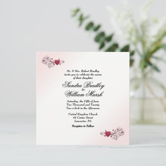 Valentijn Wedding Uitnodiging (Staand voorkant)