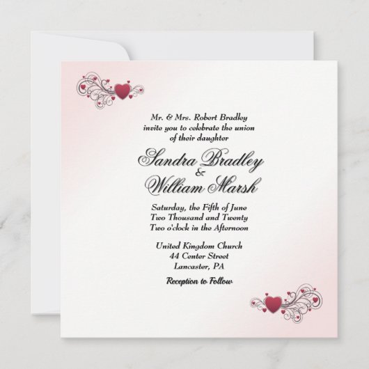 Valentijn Wedding Uitnodiging (Voorkant)