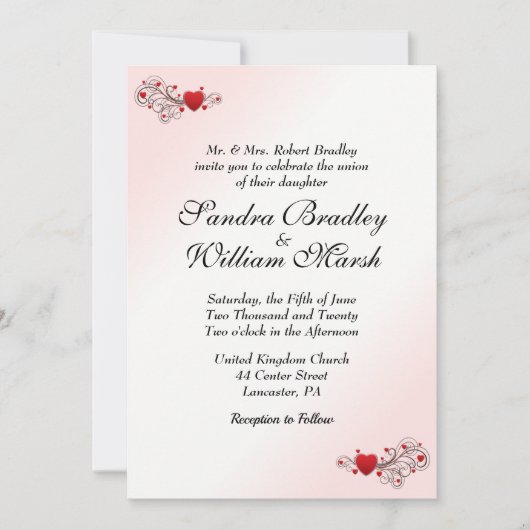 Valentijn Wedding Uitnodiging (Voorkant)