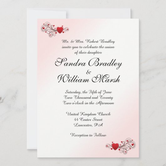 Valentijn Wedding Uitnodiging (Voorkant)