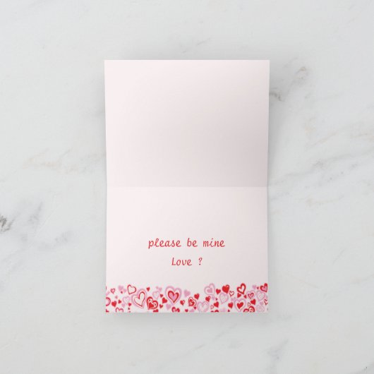 Valentijn, wees alsjeblieft mijn kaart harten & ro (Binnen)