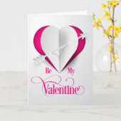 Valentijn "Wees mijn Valentijn" Pijl/hart P Kaart (Gele Bloem)