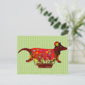 Valentijn Weiner Dog Feestdagenkaart (Staand voorkant)