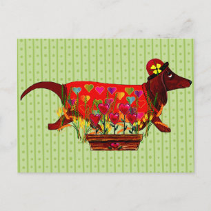 Valentijn Weiner Dog Feestdagenkaart