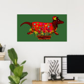 Valentijn Weiner Dog Poster (Thuiskantoor)