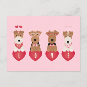 Valentijn Welsh Wire Fox Terrier Dogs Briefkaart