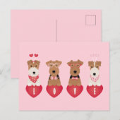 Valentijn Welsh Wire Fox Terrier Dogs Briefkaart (Voorkant / Achterkant)