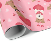 Valentijn Welsh Wire Fox Terrier Dogs Cadeaupapier (Rol Hoek)