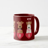 Valentijn Welsh Wire Fox Terrier Dogs Mok (Voorkant rechts)