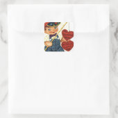 Valentijn wenst jongen vierkante sticker (Tas)