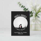 Valentijn wenst Schattig kattenkoppel hart maan Feestdagenkaart (Staand voorkant)