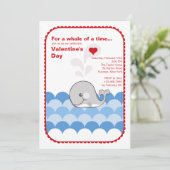 Valentijn Whale Invitation Kaart (Staand voorkant)