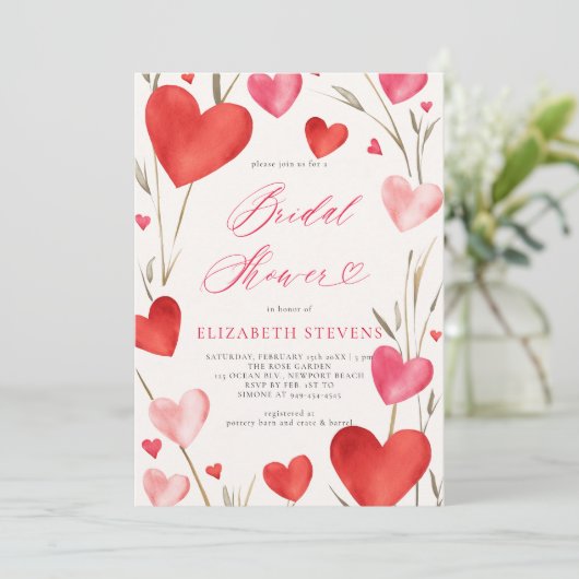 Valentijn Whimsical Hearts Garden Vrijgezellenfees Kaart (Staand voorkant)