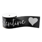 Valentijn White Glitter Grosgrain Lint (Spoel)