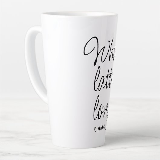 Valentijn Whole Latte Love Black Script Latte Mok (Linkerhoek)