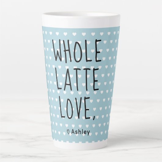 Valentijn Whole Latte Love Black Script Latte Mok (Voorkant)