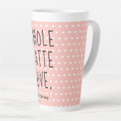 Valentijn Whole Latte Love Zwart Script Roze Mok (Rechterhoek)
