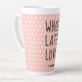 Valentijn Whole Latte Love Zwart Script Roze Mok (Linkerhoek)