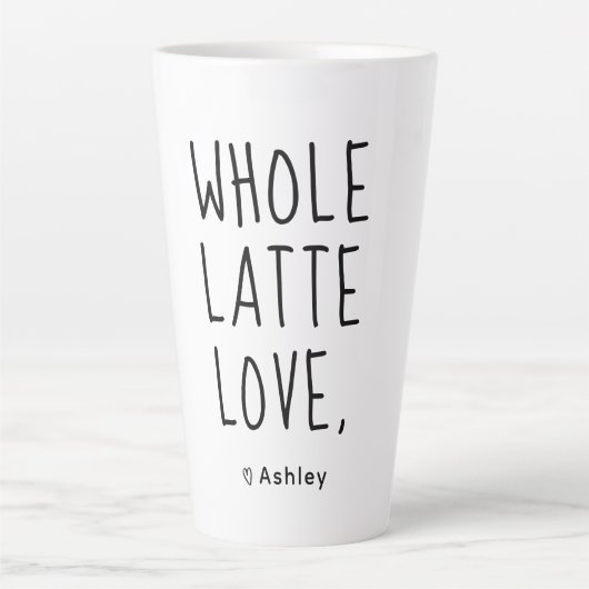 Valentijn Whole Lotta Love Black Script Latte Mok (Voorkant)