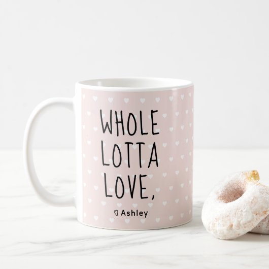Valentijn Whole Lotta Love Hearts Pink Koffiemok (Met donut)