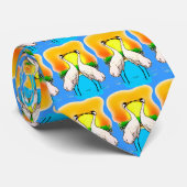 Valentijn Whopping Cranes in Love Heart Stropdas (Opgerold)