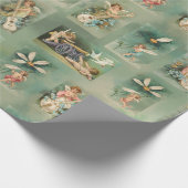 Valentijn Winged Cupid Collage Cadeaupapier (Hoek)